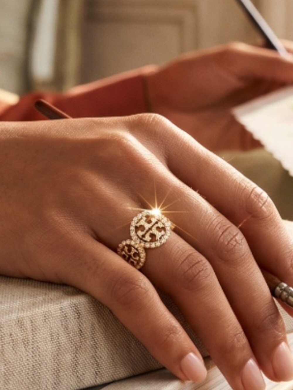 Tory Burch Miller Pavé Ring - Gold Plated - Picture 4 of 4